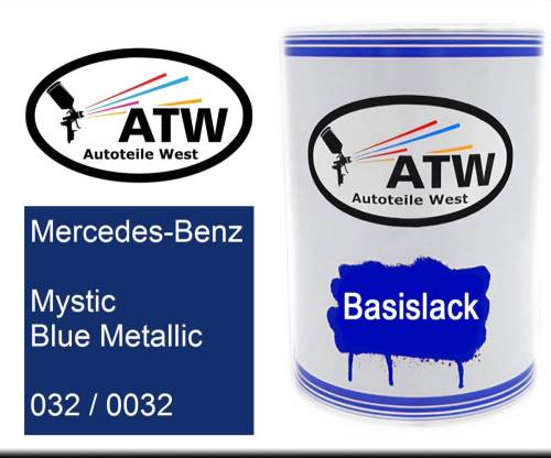 Mercedes-Benz, Mystic Blue Metallic, 032 / 0032: 500ml Lackdose, von ATW Autoteile West.